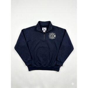 Game Workwear Mens Pullover Blue Sz XXL 1/4 Zip Fairfax Fire Dept USA Workwear